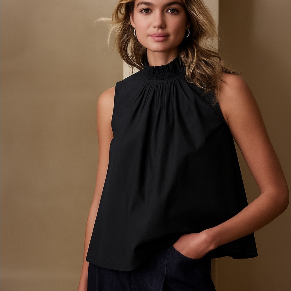 Banana Republic Black Sleeveless Blouse